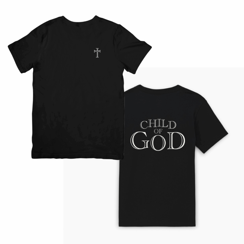 Keresztes, "Child of God" feliratos póló (kétoldali mintával)