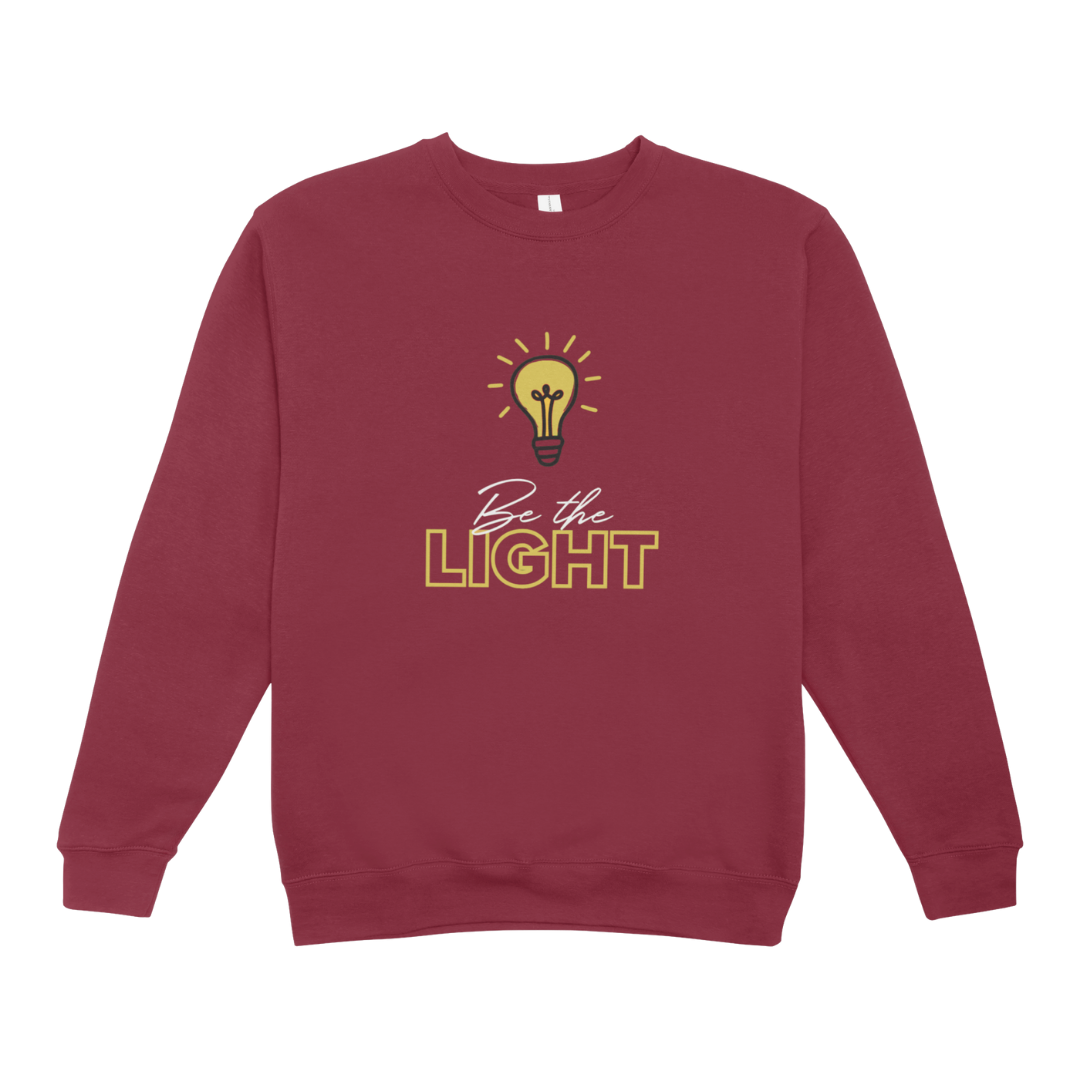 "Be the light" mintás pulóver (burgundy)