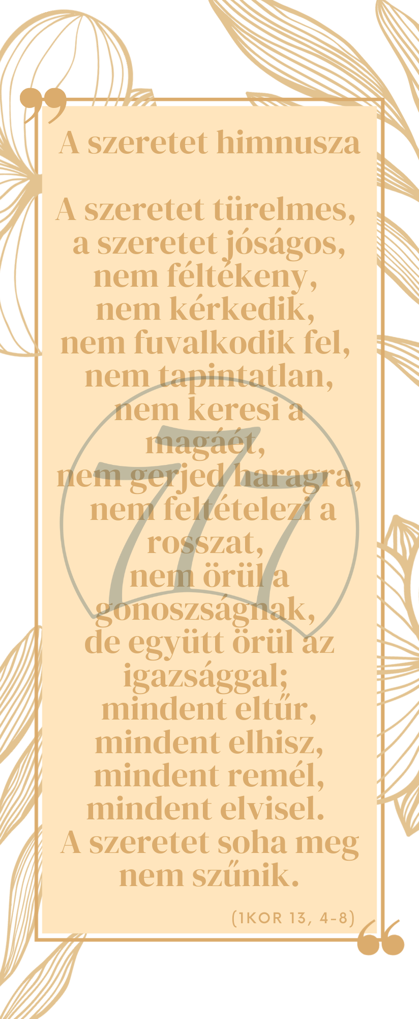 Könyvjelző – A szeretet himnusza