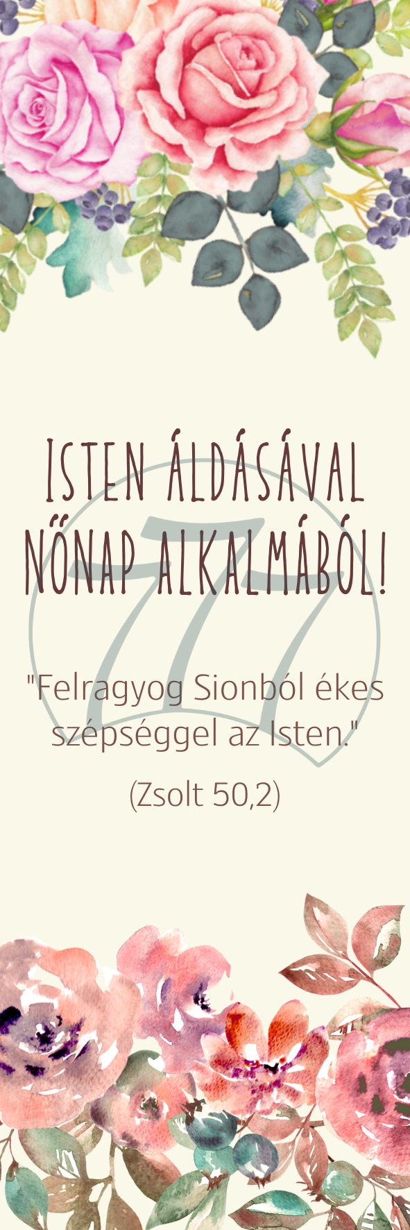 Könyvjelző – Isten áldásával nőnap alkalmából