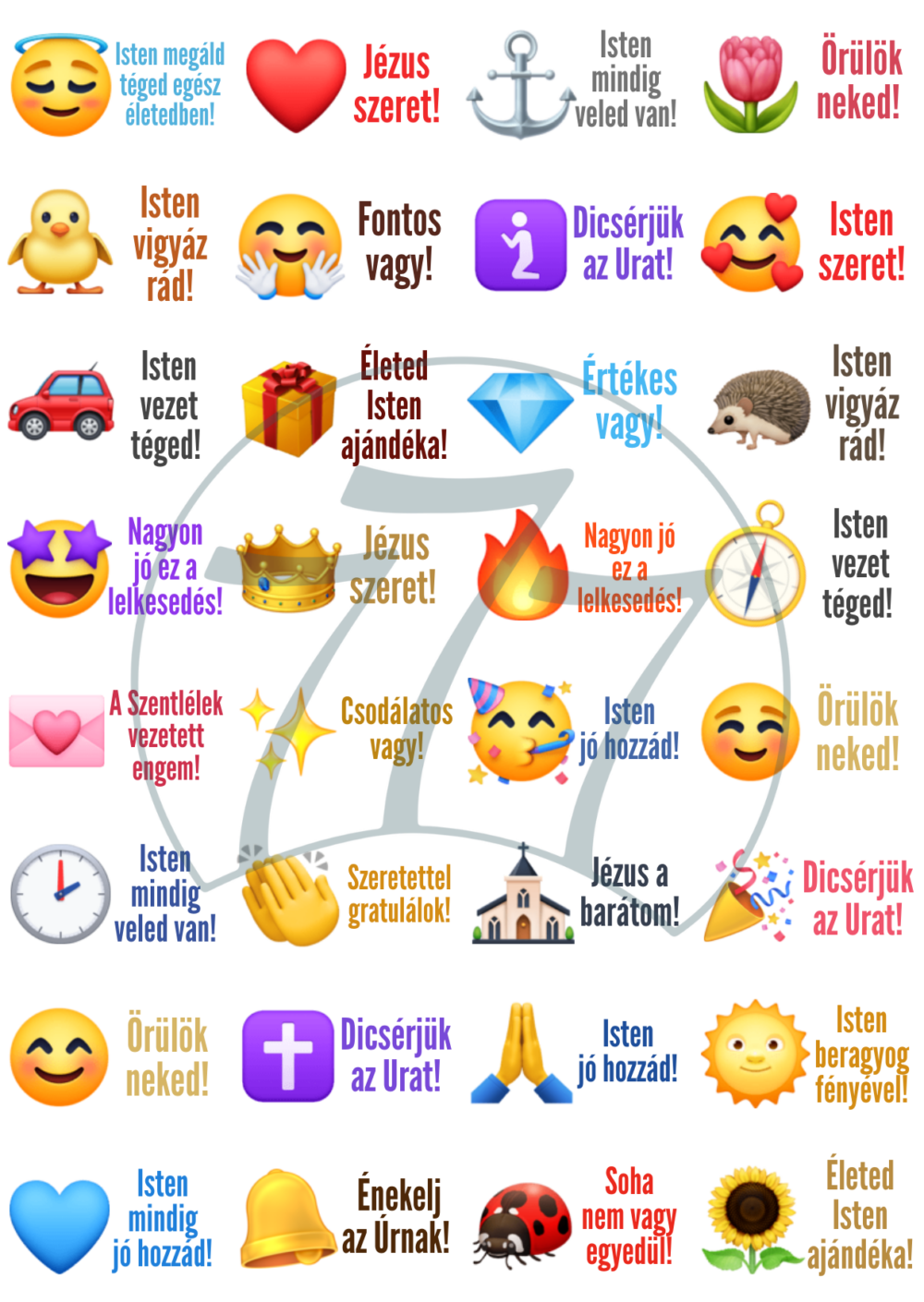 Emoji matrica – bátorító keresztény üzenetek