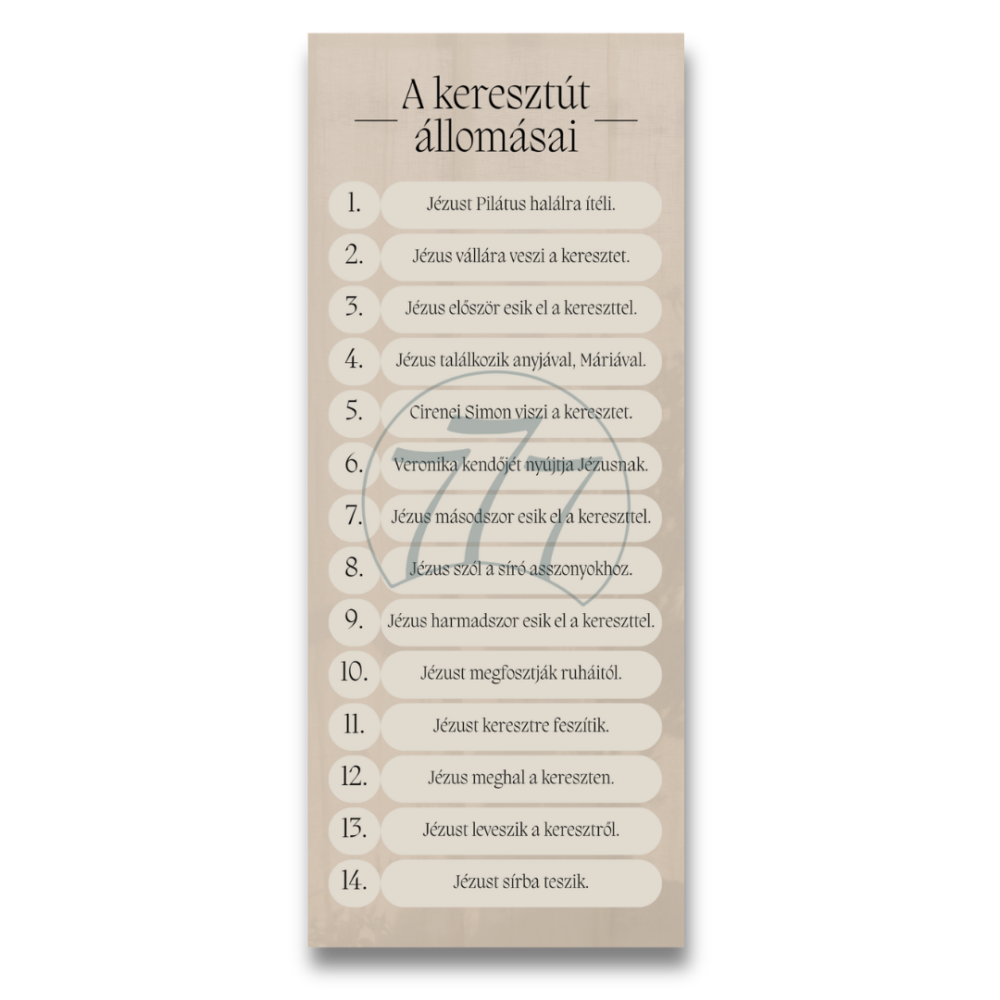 Könyvjelző – A keresztút állomásai