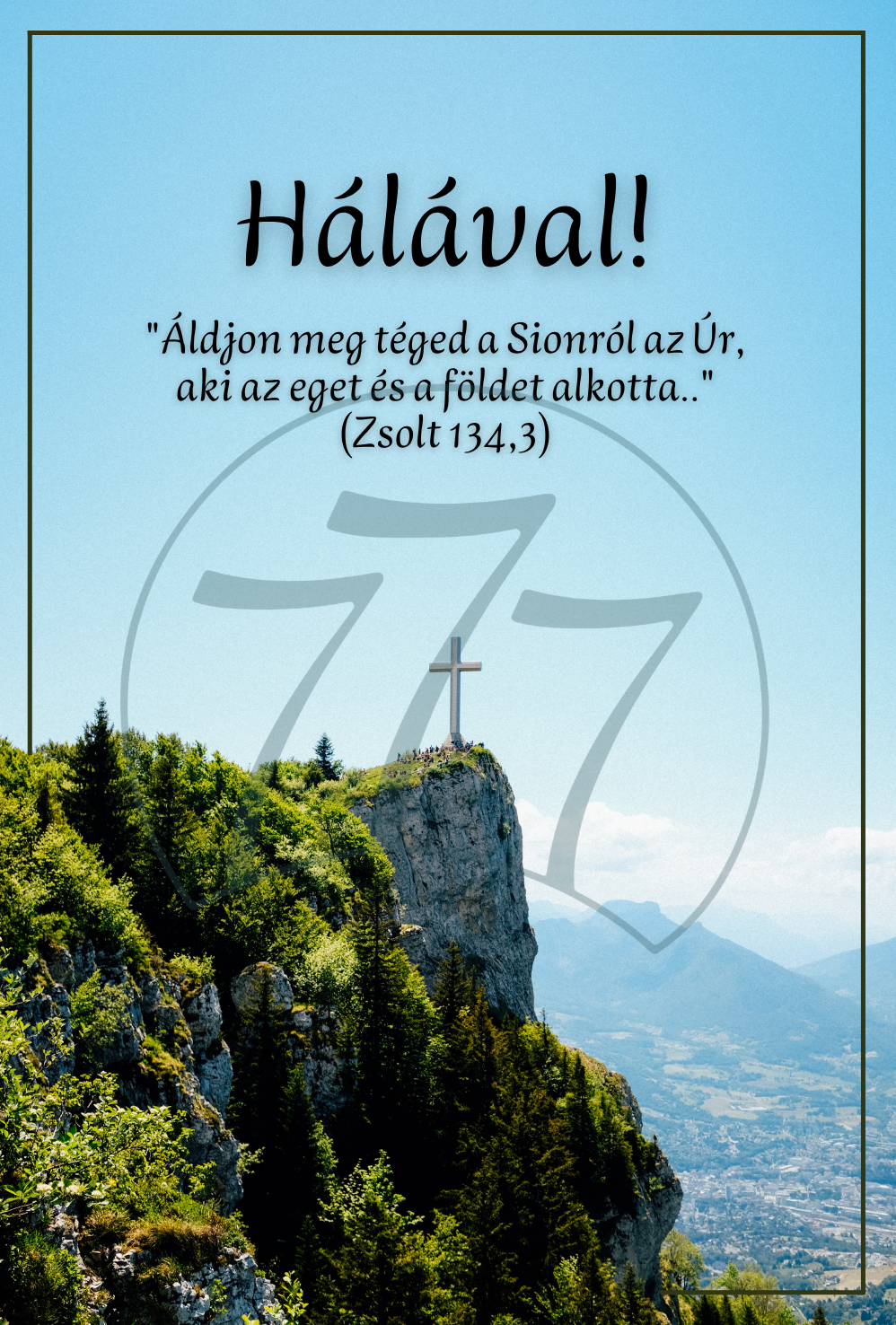 Hálaadó emléklap – Hegyi kereszt