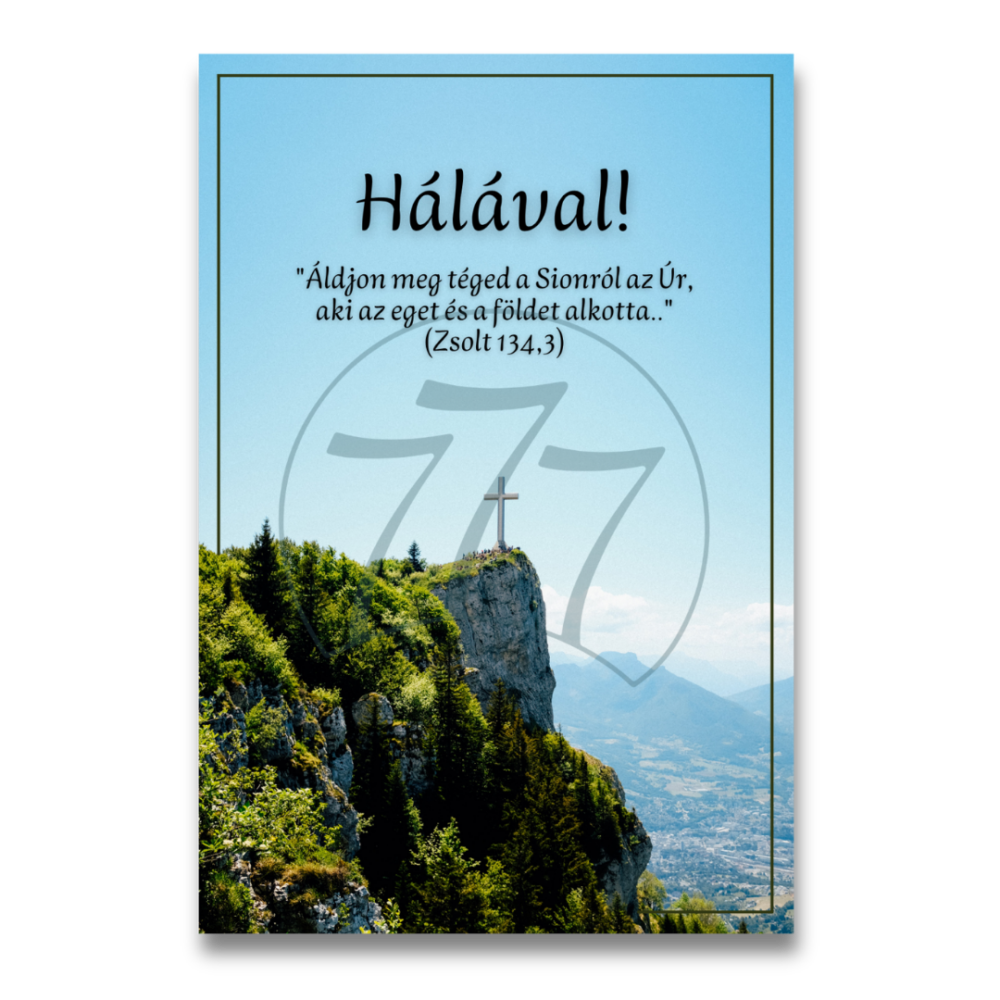 Hálaadó emléklap – Hegyi kereszt