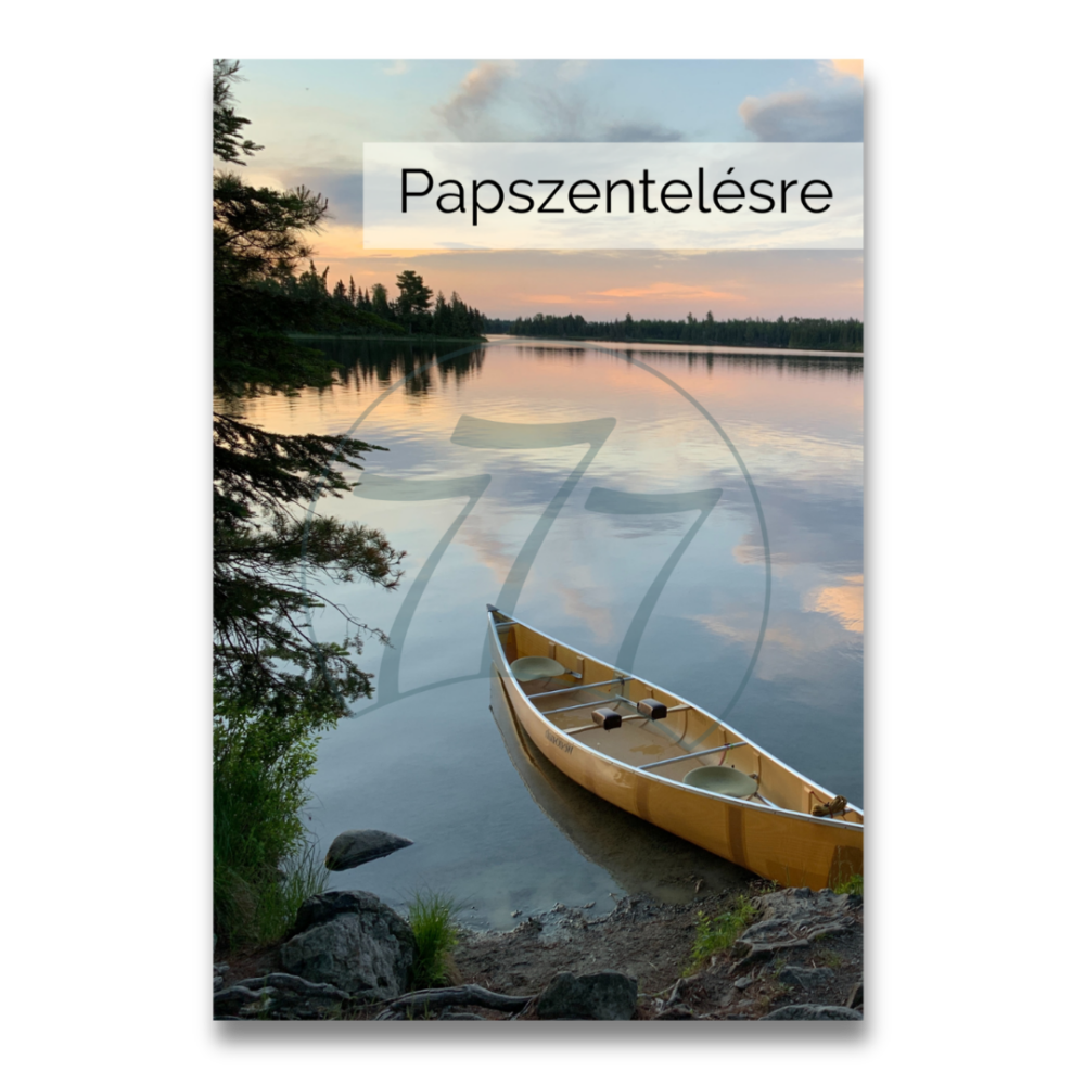 Papszentelési emléklap – Csónak a tavon